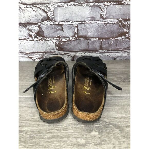 Birkenstock Pisa Black Leather Strappy Slides Cork Sandals Women’s Sz 36EU/5M US - Picture 5 of 16